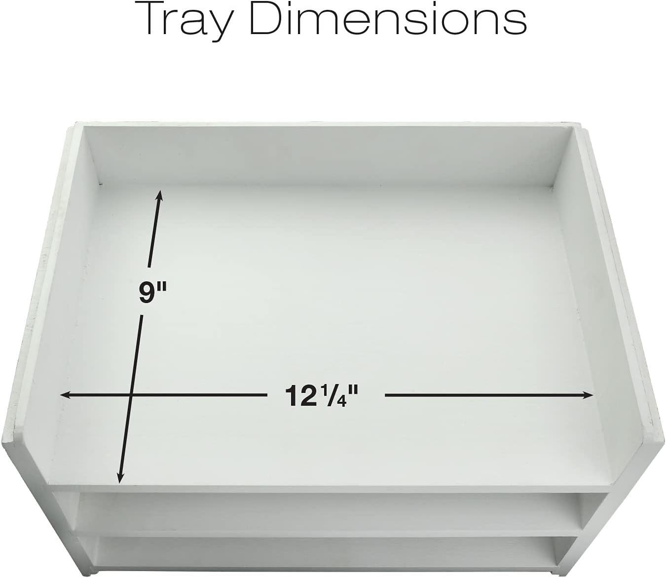 Excello Global Products Wooden Stackable Letter Tray: Desktop Organizer for Files, Folders, Binders, & Notebooks (White)