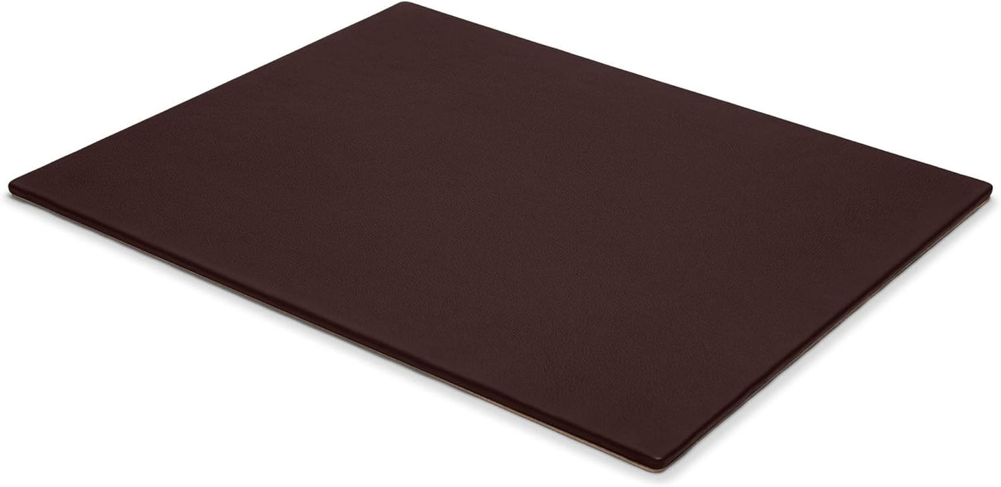 Leatherology Brown Classic Desk Pad – Full-Grain Leather Office Mat with Lift-Up Side Rails, Smooth Writing Surface | Protective Desk or Conference Table Pad for Laptop & Notes