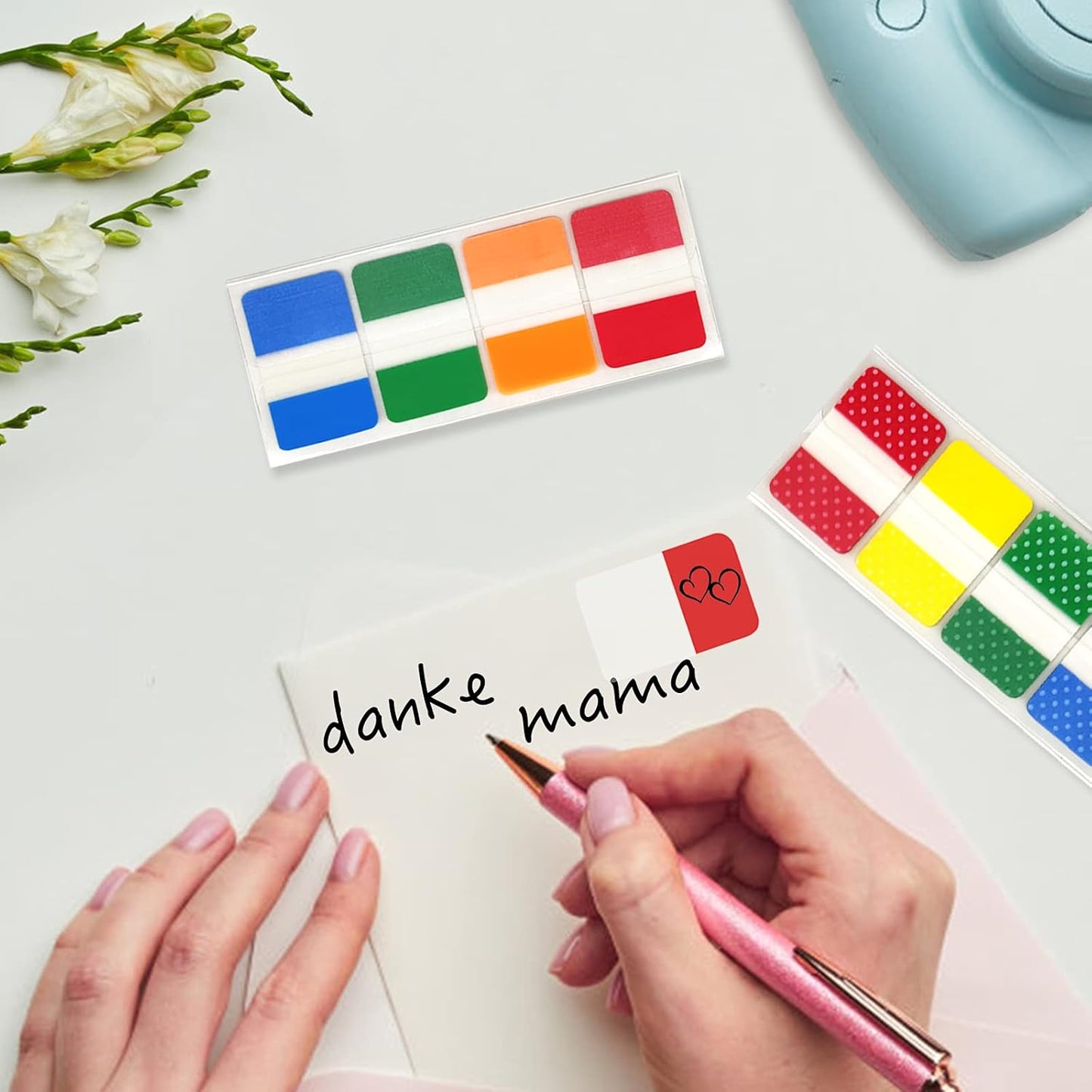 KICNIC Sticky Index Tabs 960 Pcs, 1 inch Divider Tabs Stick On, Page Marker Bookmark, Write Tab Flags Self Adhesive, 12 Dispensers, 20 Pcs/Color