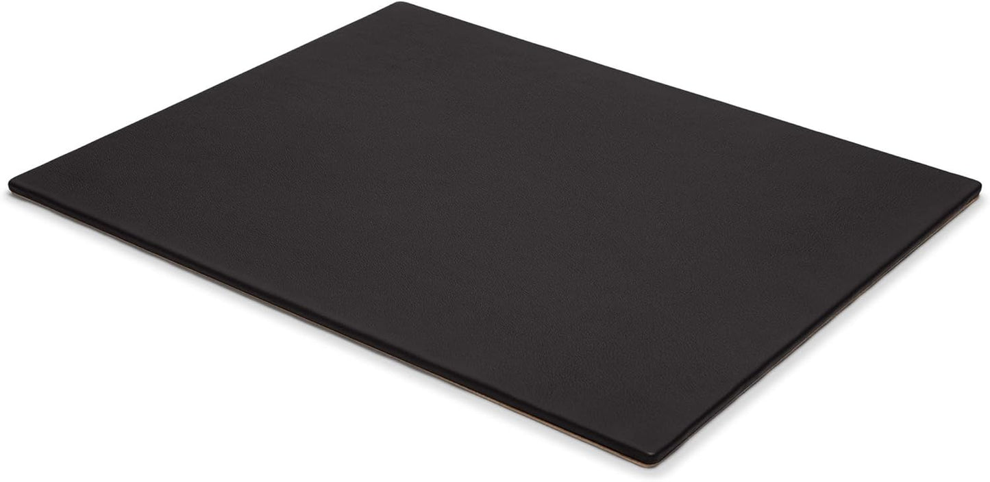Leatherology Black Onyx Classic Desk Pad – Full-Grain Leather Office Mat with Lift-Up Side Rails, Smooth Writing Surface | Protective Desk or Conference Table Pad for Laptop & Notes