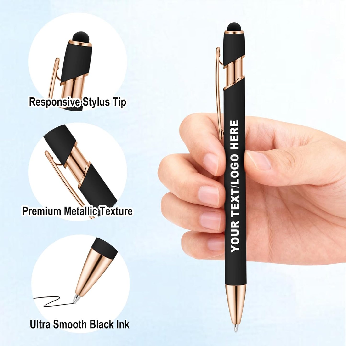 ENOMY Personalized Notebook &10 PC Stylus Pens Custom A5 Notebook with Storage Pocket Personalized Journal with Magnetic Closure for College Holiday Office Business Gift, Blue