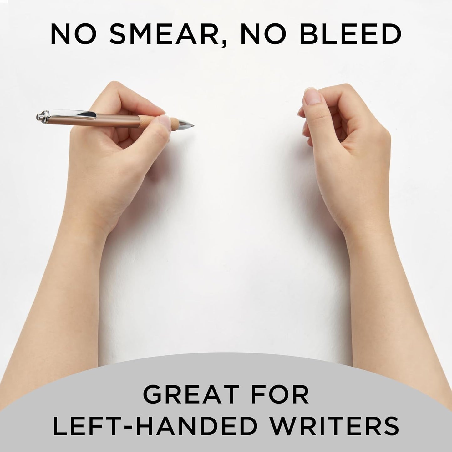 &And Per Se Metal Gel Pens, 6 Pcs 0.7mm Black Ink Pens, Medium Point Smooth Writing Pens, with 2 Extra Refills (Silver Metal Barrel-Set)