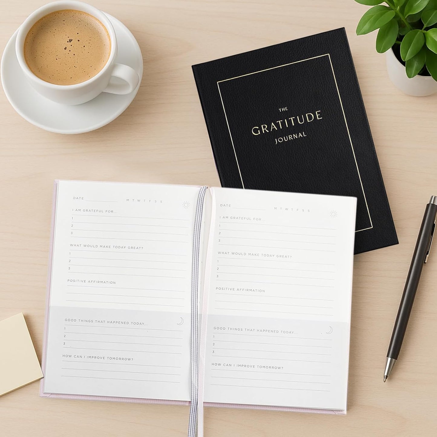 &And Per Se Gratitude Journal – Five Minutes a Day to Cultivate Mindfulness, Happiness, Affirmations & Self-Reflection – Undated Daily Gratitude Journal for Women & Men (Black)