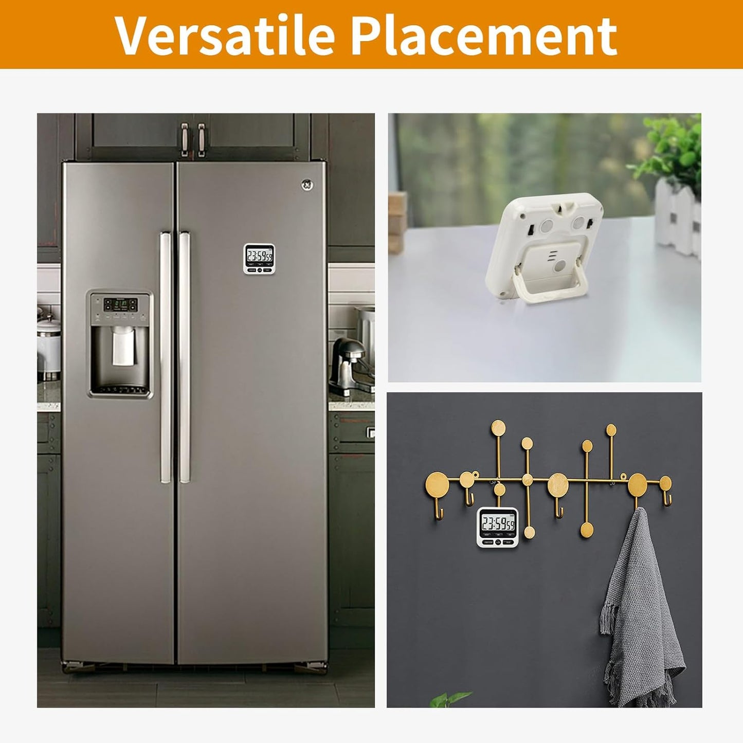 2 Pack Digital Kitchen Timer NKOVE 24 Hour Clock and Alarm Function with Silent or Alarm Manual Switching Count UP or Down and Memory Function Black