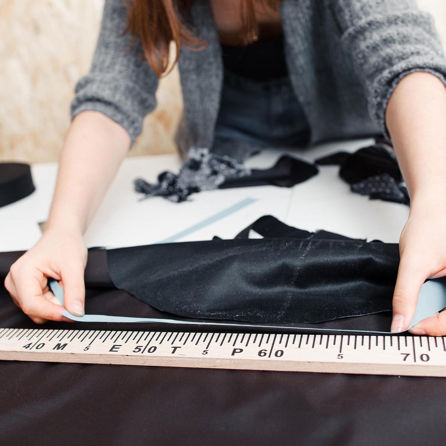 uxcell 4pcs Self Adhesive Measuring Tape 250mm-0-250mm Table Sticky Center Finding Ruler Aluminum Track Tape Measure with Holes, (Start from The Middle)