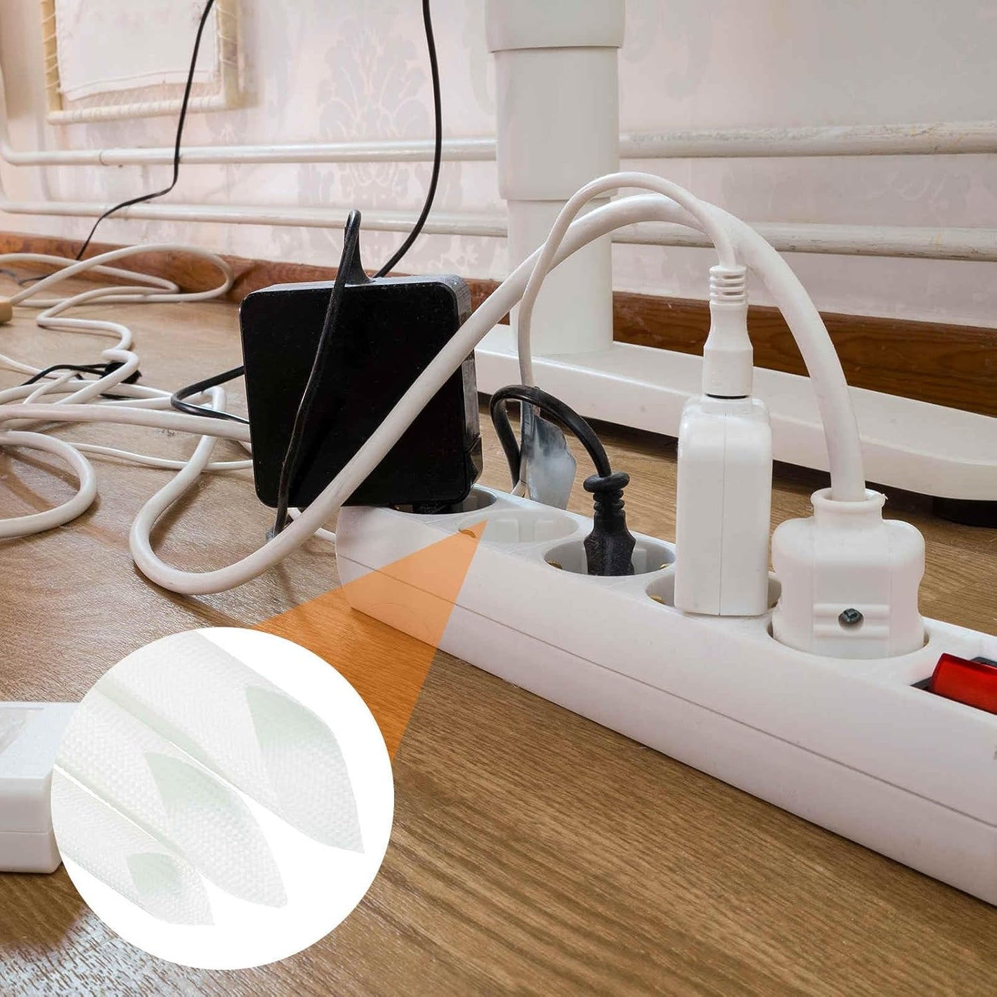 MECCANIXITY 20ft Braided Cable Sleeve, 3/8" ID 200C High Temperature 1500V Fiberglass Wire Insulation Cord Protector Organizer Wires Management for Motor Engine Fuel Line, White