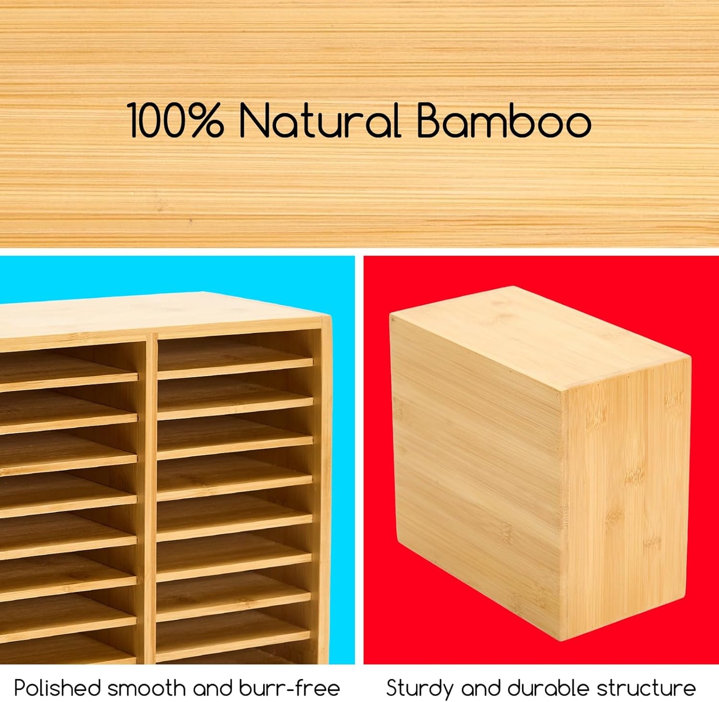 MEEDEN Bamboo Marker Organizer for Desk: Holds 224 Pens with 32 Compartments- Art Supply Storage & Holder for Alcohol Markers,Pens,Pencils