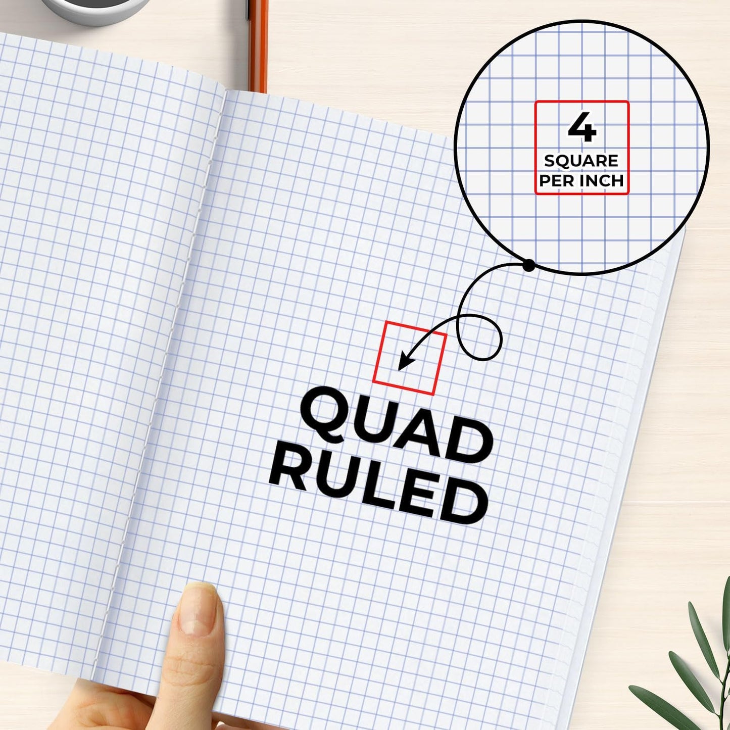 Rosmonde 2000 Pack (Pallet) Composition Notebooks Bulk, Quad Ruled, Full Pallet of Composition Notebooks, 200 Pages (100 Sheets), 9-3/4 x 7-1/2, Bulk Notebooks for School & College, 4-7 Days Transit