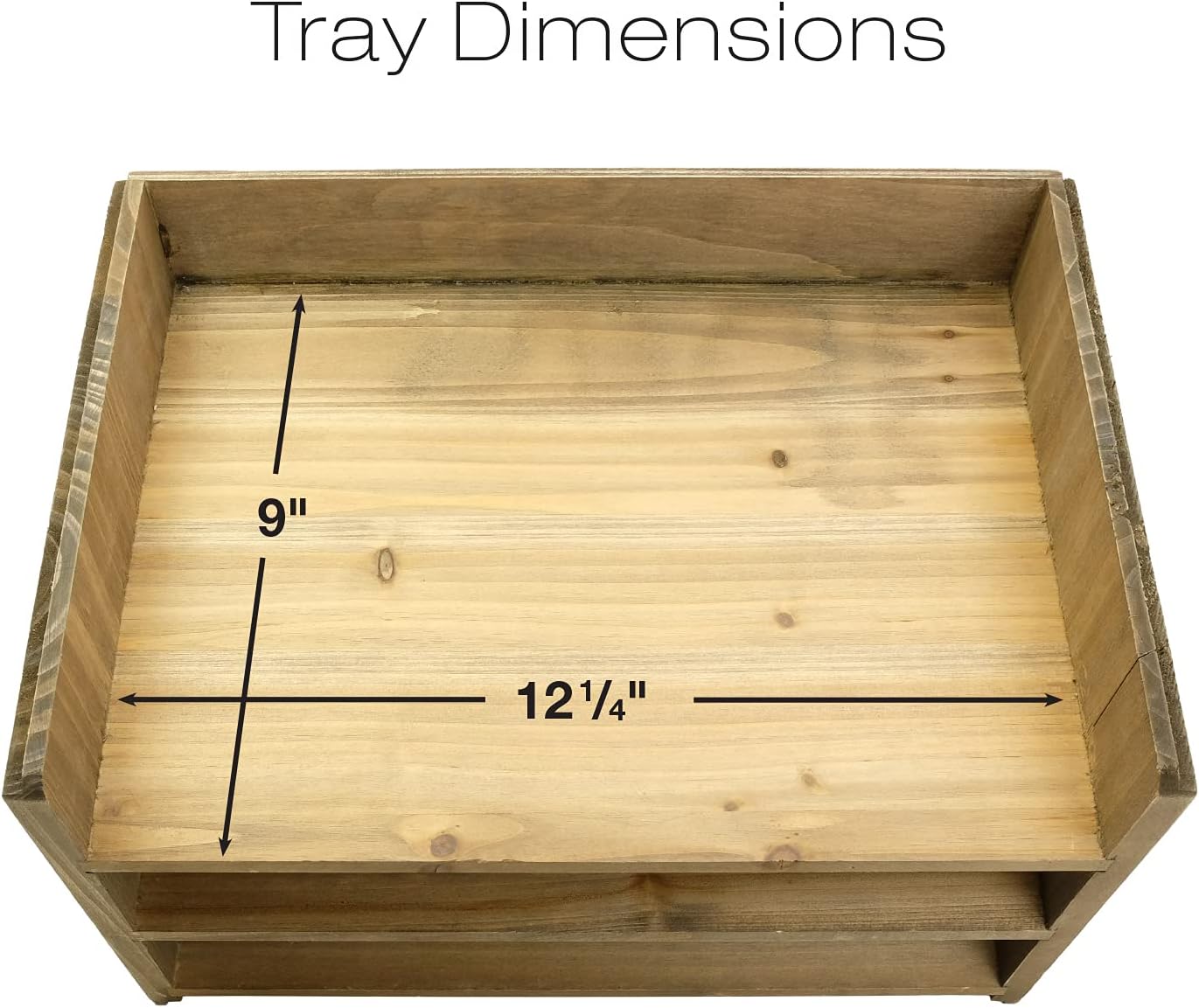 Excello Global Products Wooden Stackable Letter Tray: Desktop Organizer for Files, Folders, Binders, & Notebooks (Brown)