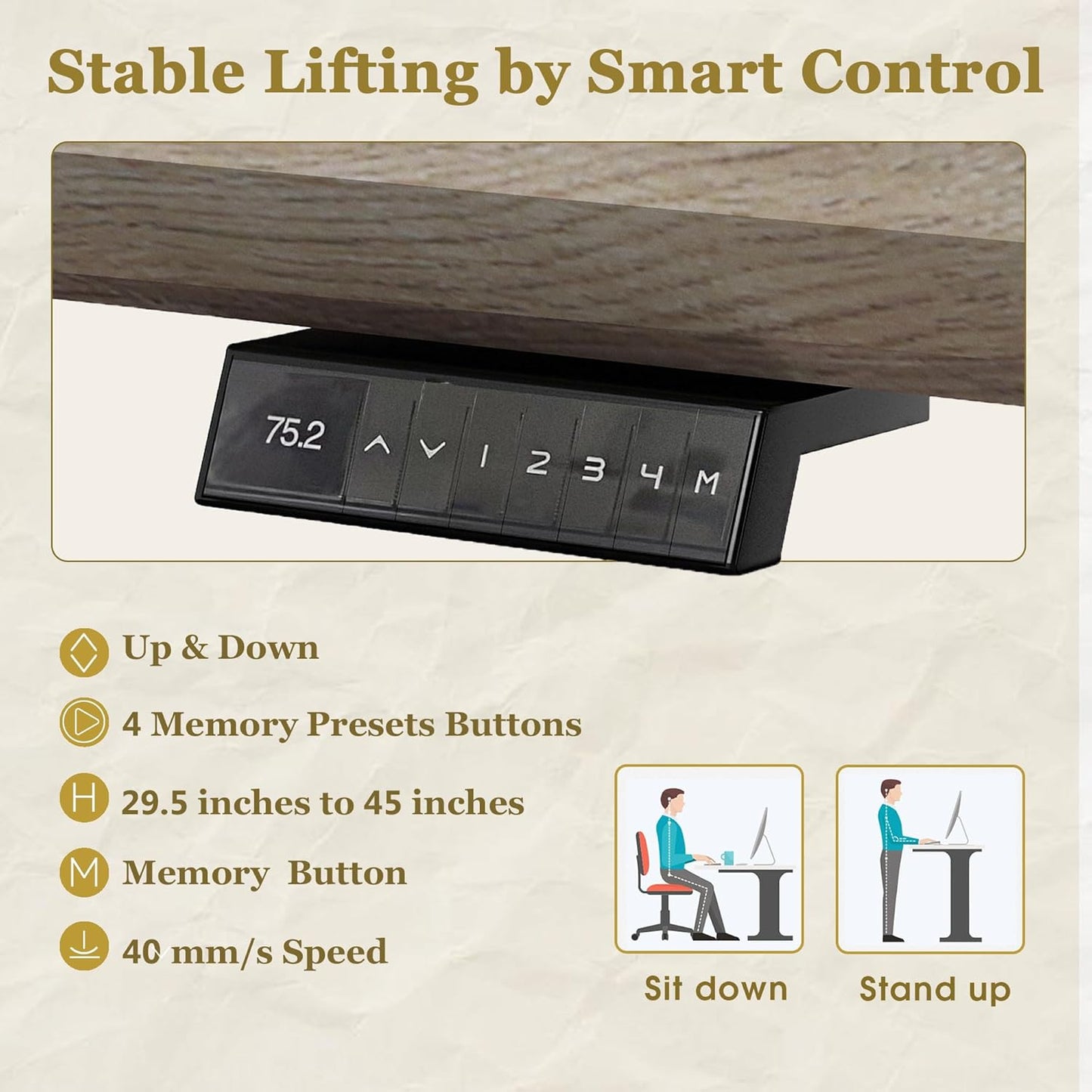 SAINTCY 78.74In L Shaped Executive Standing Desk with Drawers, Large Modern Adjustable Heigh Home Office Desk w/File Cabinet, AC/USB, Business Workstation, Black and Warm Oak