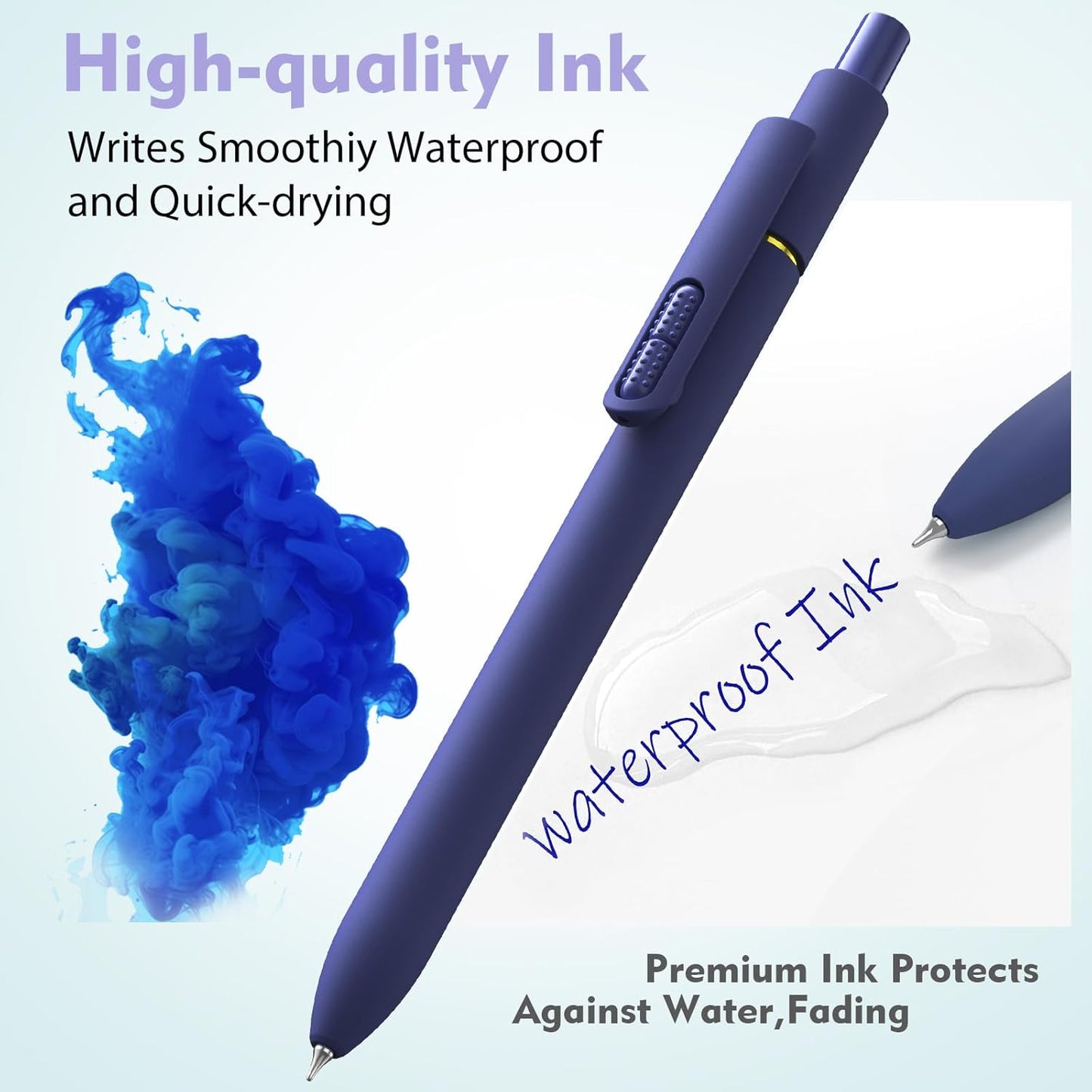 8 Pack Blue Ink Gel Pens,Quick-Dry 0.7mm Fine Point Fidget Pens for Smooth Writing, Journaling & Drawing, Aesthetic Morandi Color Pens for Women, School & Office Supplies (Vintage Blue Ink)