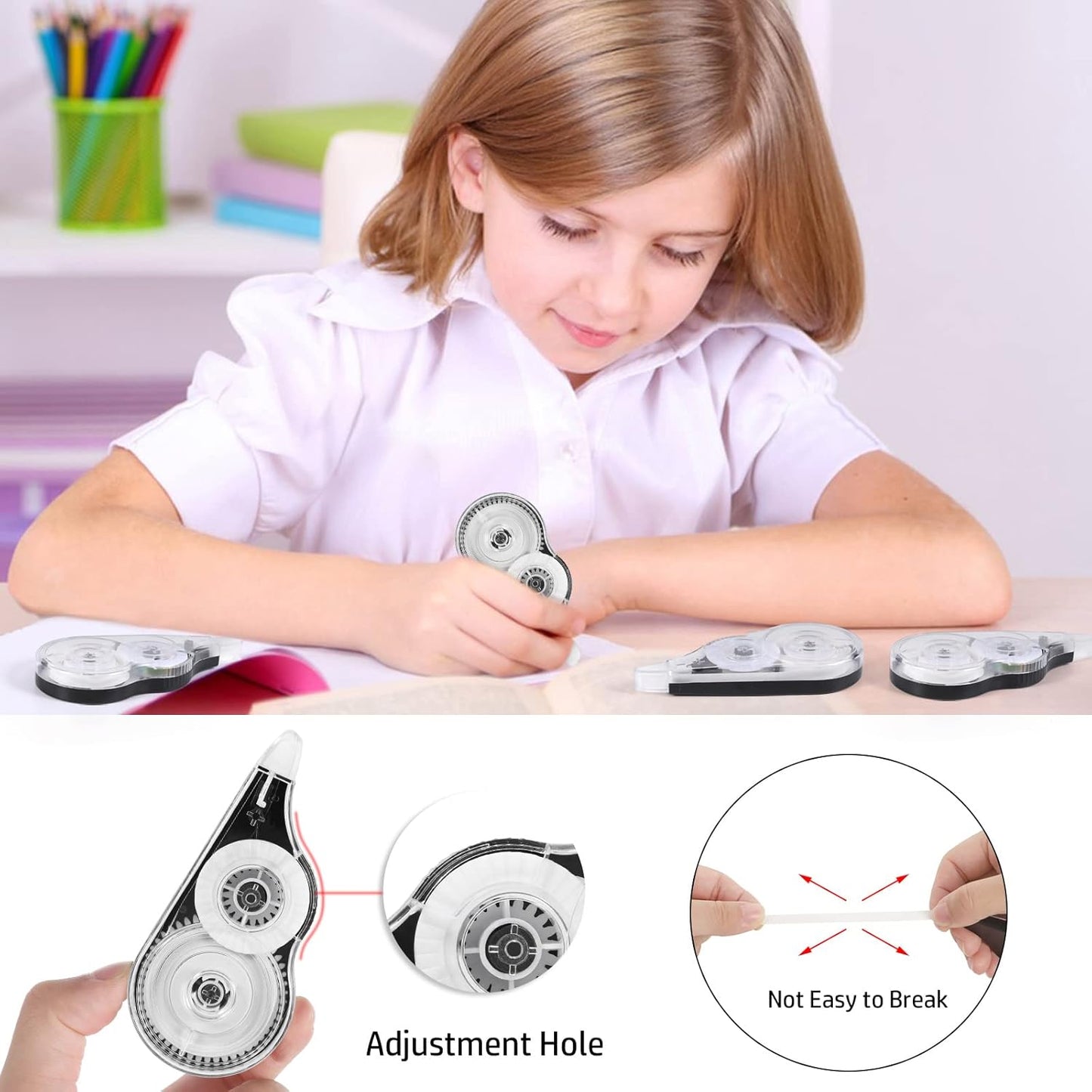 BESARME 12 Pack Correction Tapes, 39 Feet Each Correction Tape Roller Correction Tape Pen for Students Office Supplies, 1/5 X 472 Inches