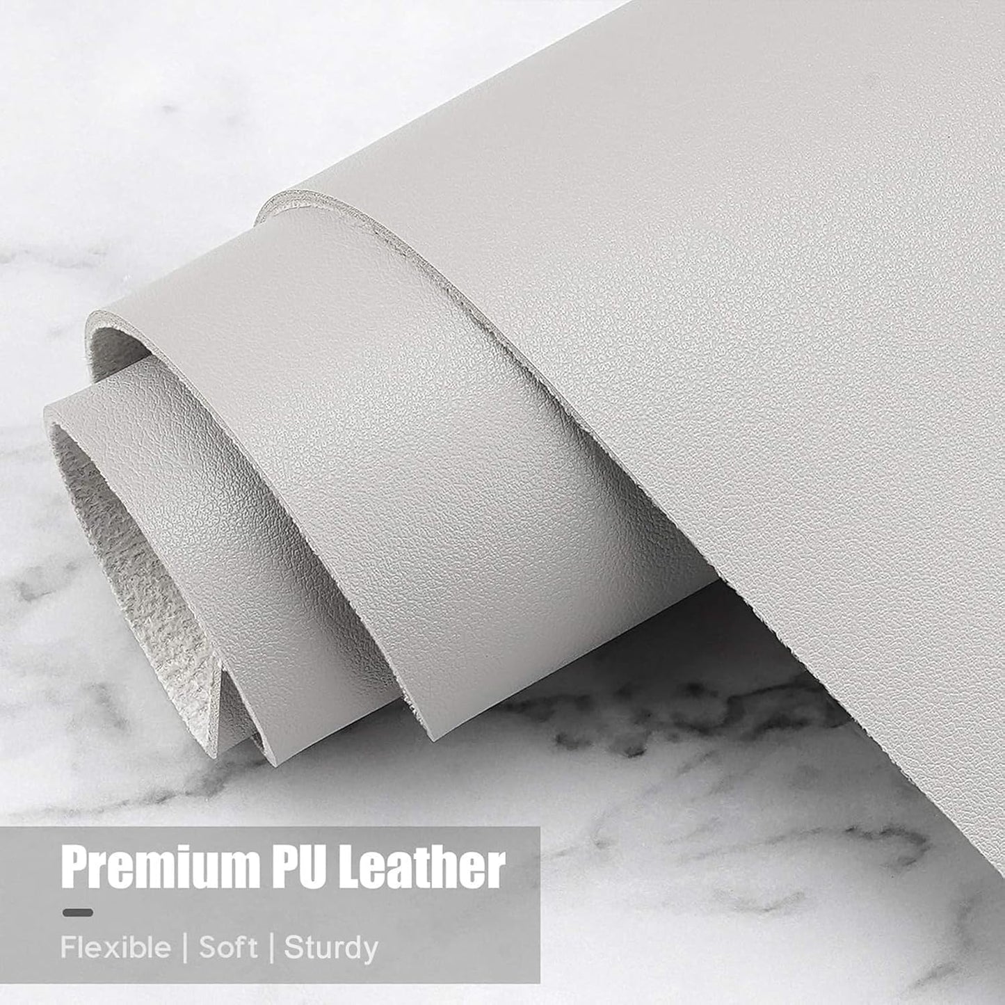 Hsurbtra Desk Pad, 30" x 14" PU Leather Desk Mat, XL Extended Mouse Pad, Waterproof Desktop Blotter Protector, Non-Slip Ultra Thin Large Laptop Keyboard Writing Mat for Office Home, Gray