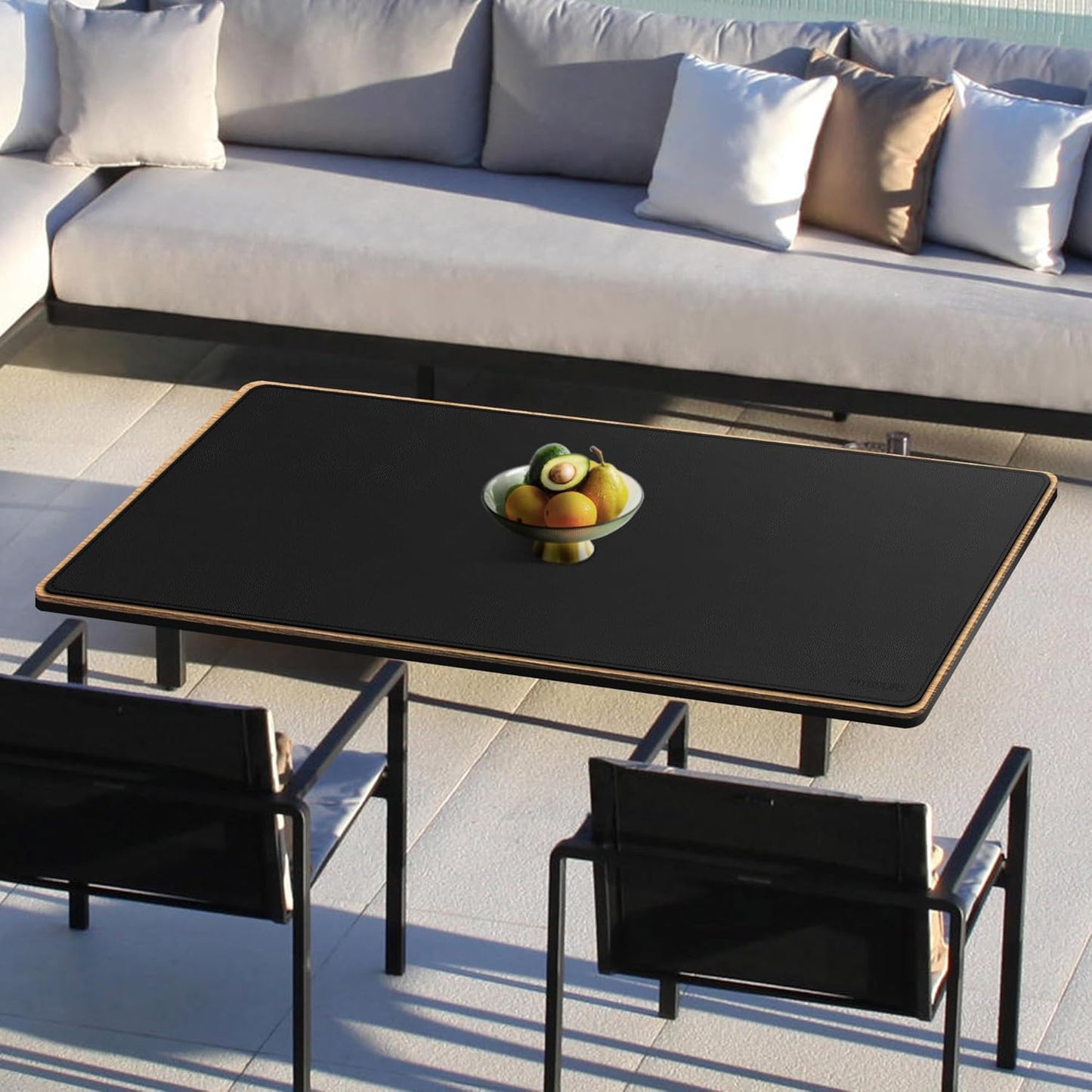 Mydours Extra Large 59" x 24" PU Leather Desk Pad, Desk Mat for Keyboard & Mouse, Premium Office Desk Protector with Stitched Border, Waterproof Surface for Home Office & Gaming Setup (Black)