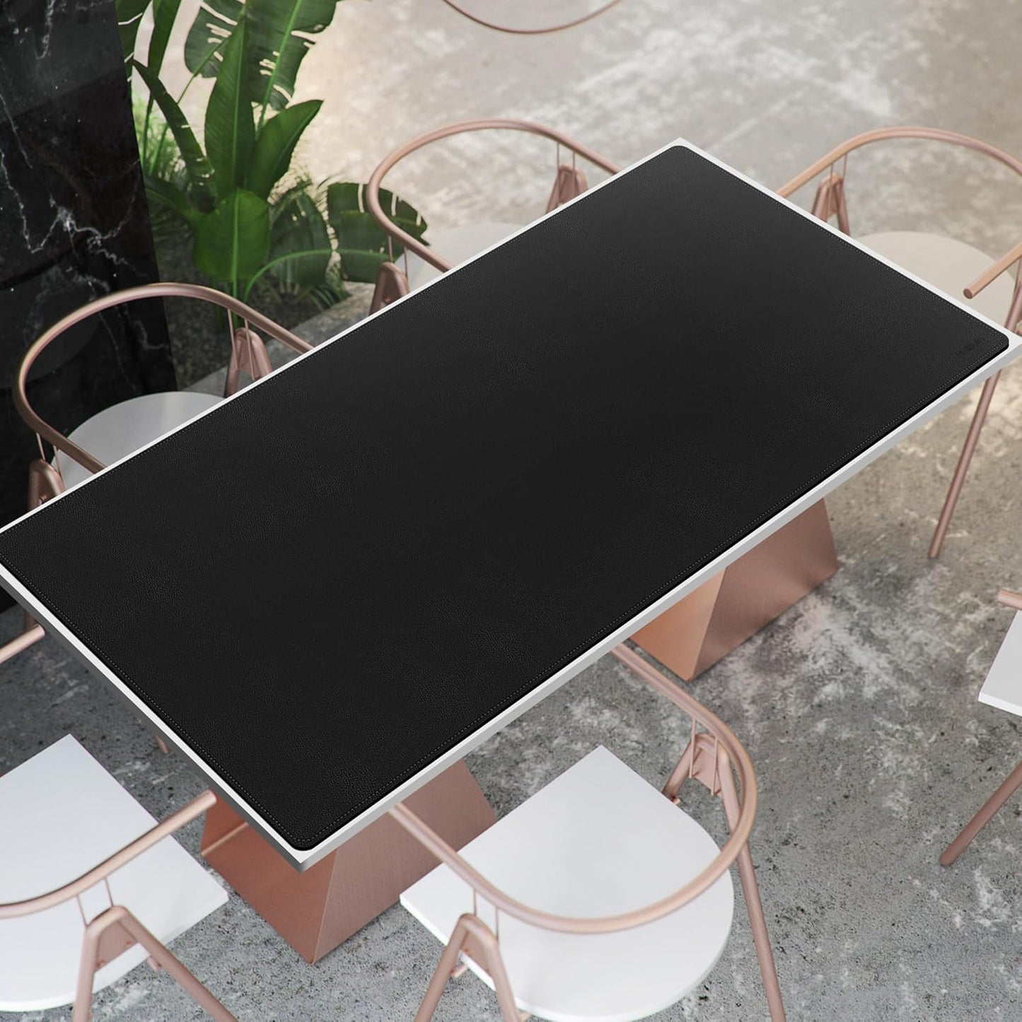 Mydours Giant 71" x 36" PU Leather Desk Pad, Super Large Surface for Maximum Coverage, Professional Office Mat with Waterproof Layer, Ideal for Multi-Screen Gaming Productivity Workstations (Black)