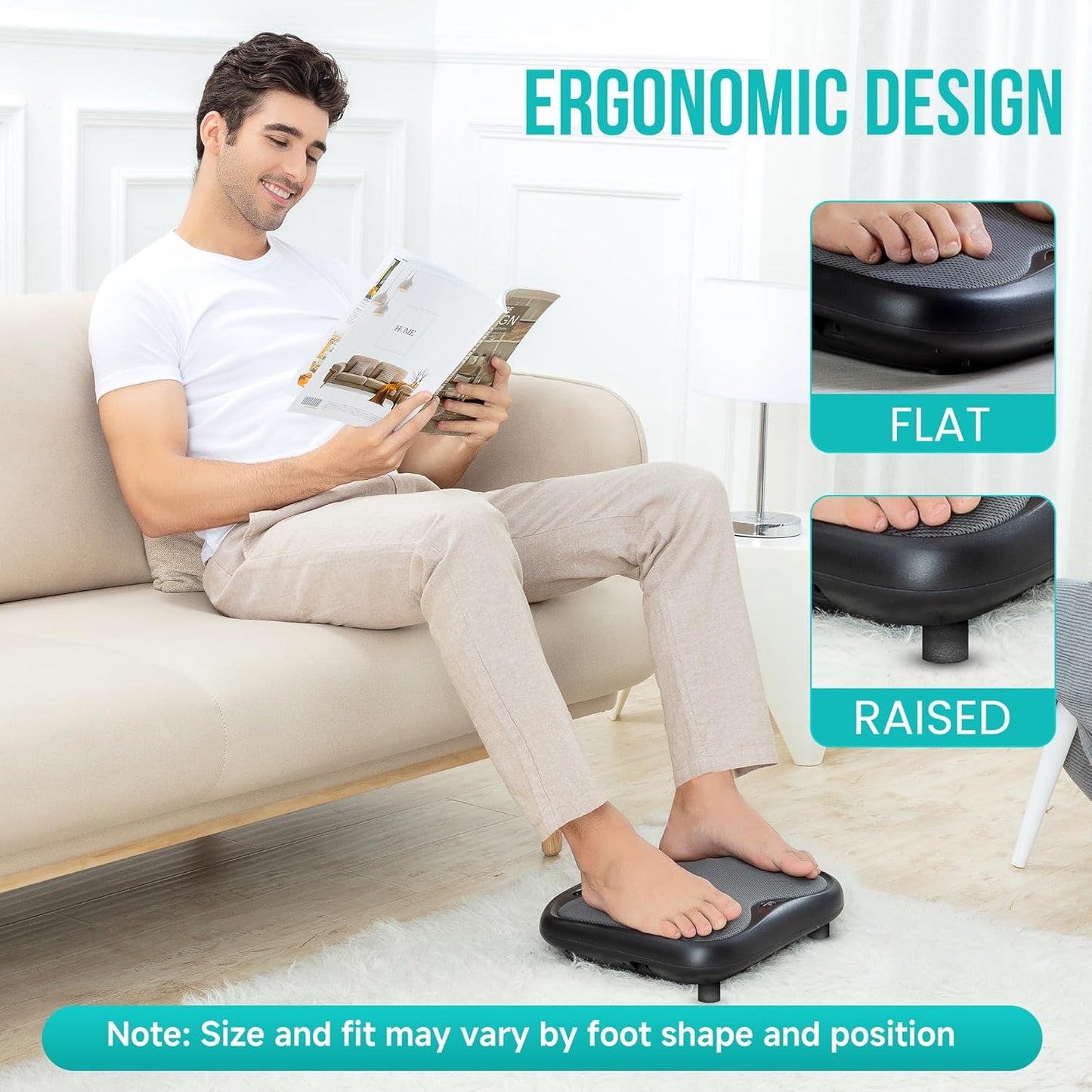 Snailax Shiatsu Foot Massager with Heat, Washable Cover Kneading Foot & Back Massager, Heated Feet Warmer, Electric Feet Massager Machine for Plantar Fasciitis