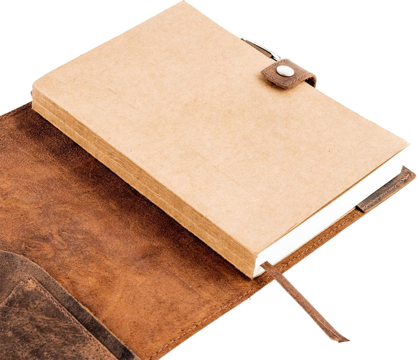 moonster Lined Paper Refill Notebooks for Refillable Leather Journal – Eco Friendly Acid-Free & Tree-Free Recycled Cotton Sheets A5 Ruled Notepad 8.25 x 5.75 Inches w/ 160 Soft Pages & Bookmark