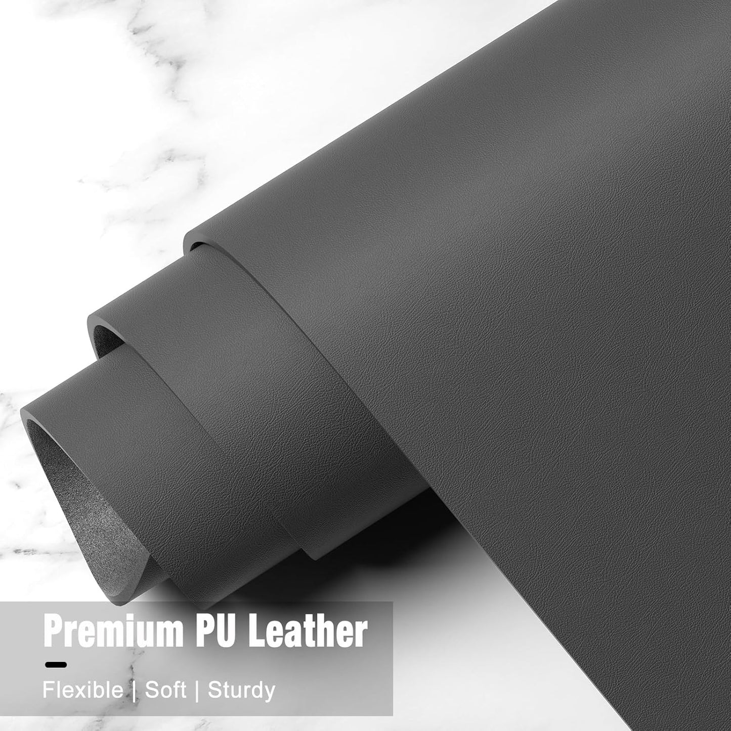 Hsurbtra Desk Pad, 30" x 14" PU Leather Desk Mat, XL Extended Mouse Pad, Waterproof Desktop Blotter Protector, Non-Slip Ultra Thin Large Laptop Keyboard Writing Mat for Office Home, Dark Gray