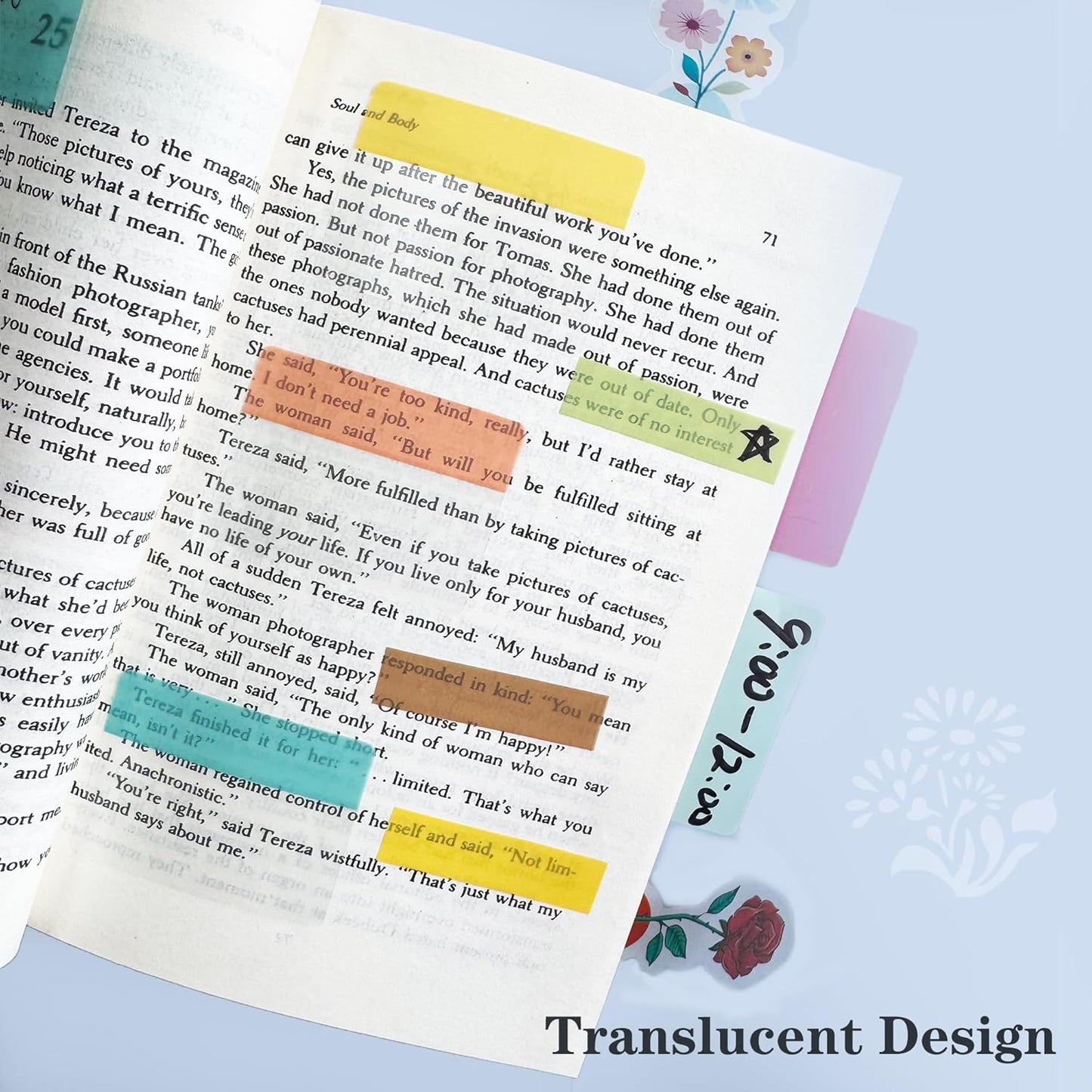 ELII 500 PCS Tabs 2 Inch Book Tabs Sticky Index Tabs,File Tabs Self Adhesive,Page Markers Index Labels for Pages Notebooks