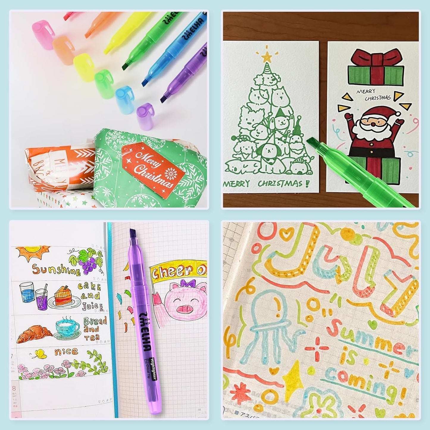 SMELHA Highlighters - 60 Pack Assorted Colors, Chisel Tip, Quick Dry, Suitable for Offices, Schools, Home