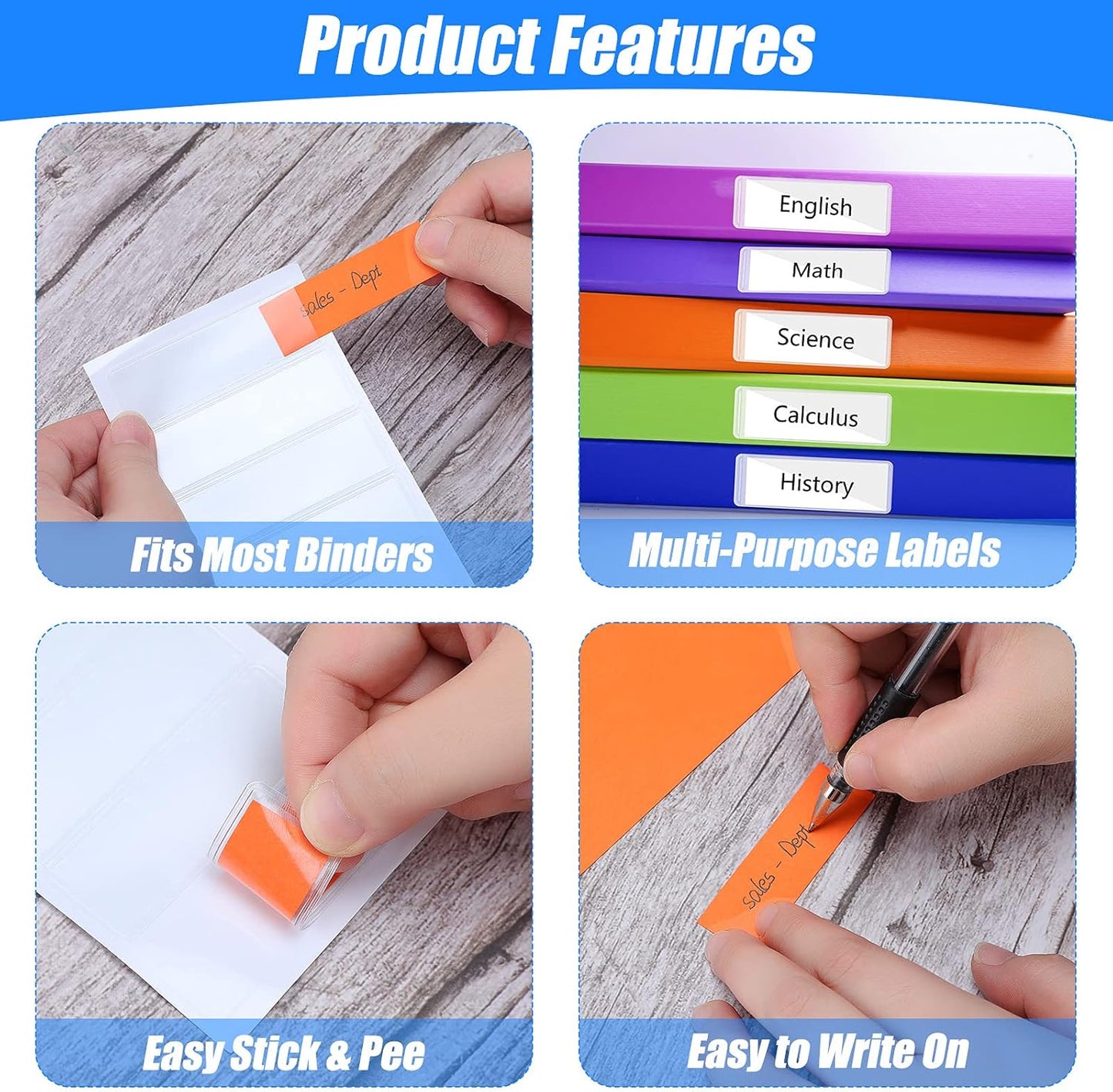 120 Pieces Clear Binder Label Holders Self Adhesive Label Holder Clear Adhesive Pockets for Business Card Storage Bins Toy Bins Scrapbooks Binders Notebooks Boxes Blank Spine Inserts