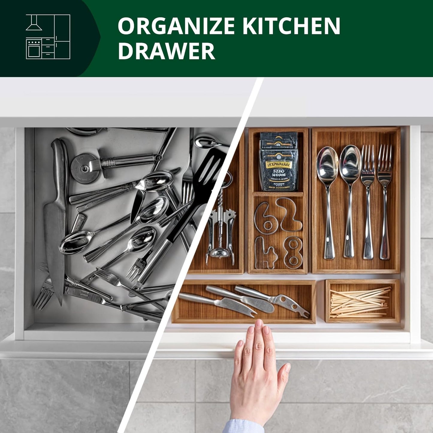 ROYAL CRAFT WOOD Premium Carbonized Bamboo Sticky Note Holder – Elegant & Durable Post-It Note Dispenser for Office Desk Organization