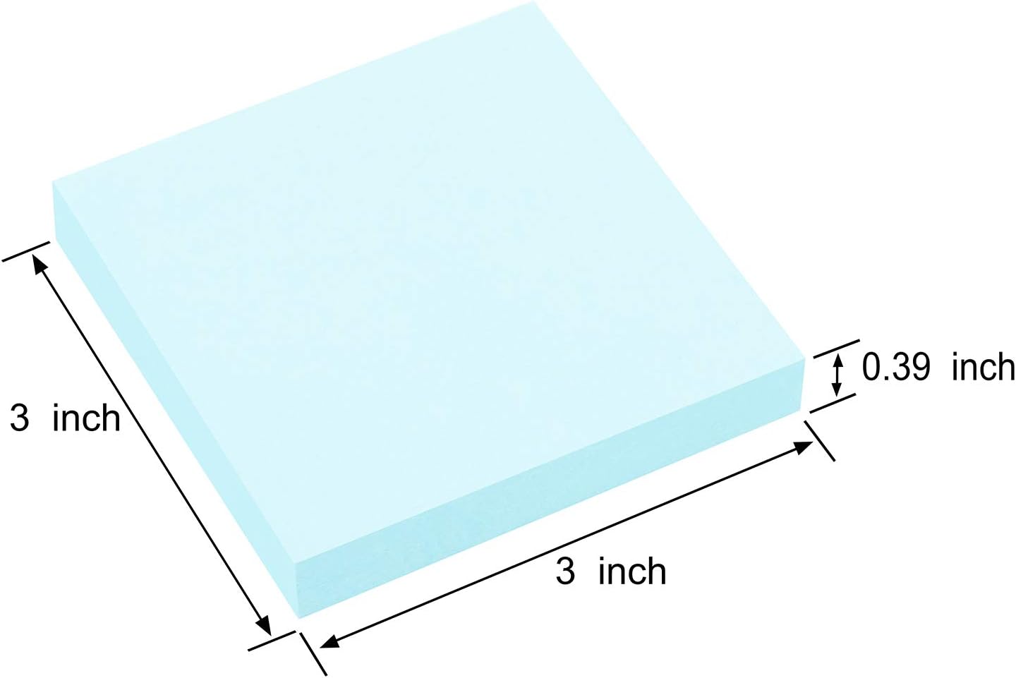 ZCZN 400 Sheets Pop-up Sticky Notes, 3 x 3 Inches, 4 Pads Bright Color Self-Stick Notes, 100 Sheets/Pad, Light Blue