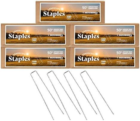 Sandbaggy Landscape Staples 9 Inch Extra Long ~ Fabric Pins Garden Lawn Heavy Duty - Fence Anchors - Great for Soft Sandy Soil - Trusted by Farmers & Contractors Across USA (5,000 Staples)