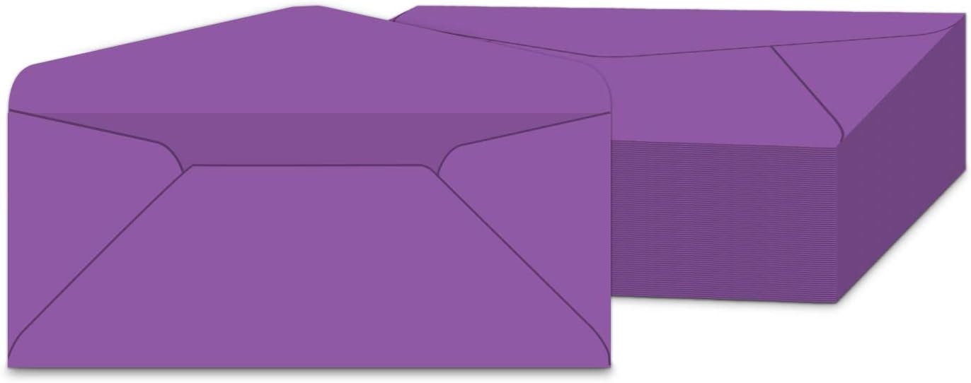 #10 Violet Color Envelopes | Colored Standard Business Size Mailers | Value Pack of 500 Per Pack | 4 1/8 x 9 1/2 Inches (Violet)