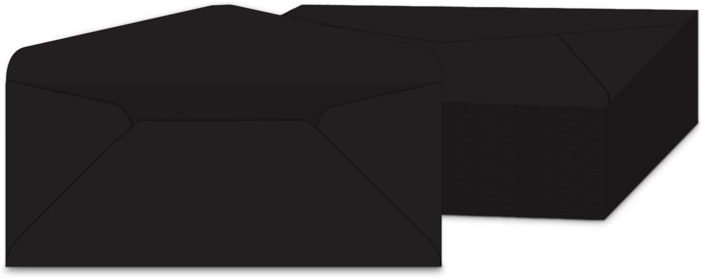 #10 Black Color Envelopes | Colored Standard Business Size Mailers | Value Pack of 500 Per Pack | 4 1/8 x 9 1/2 Inches (Black)