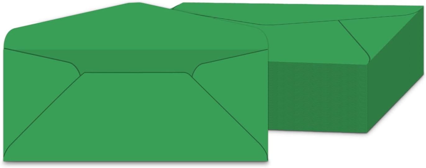#10 Green Color Envelopes | Colored Standard Business Size Mailers | Value Pack of 500 Per Pack | 4 1/8 x 9 1/2 Inches (Green)