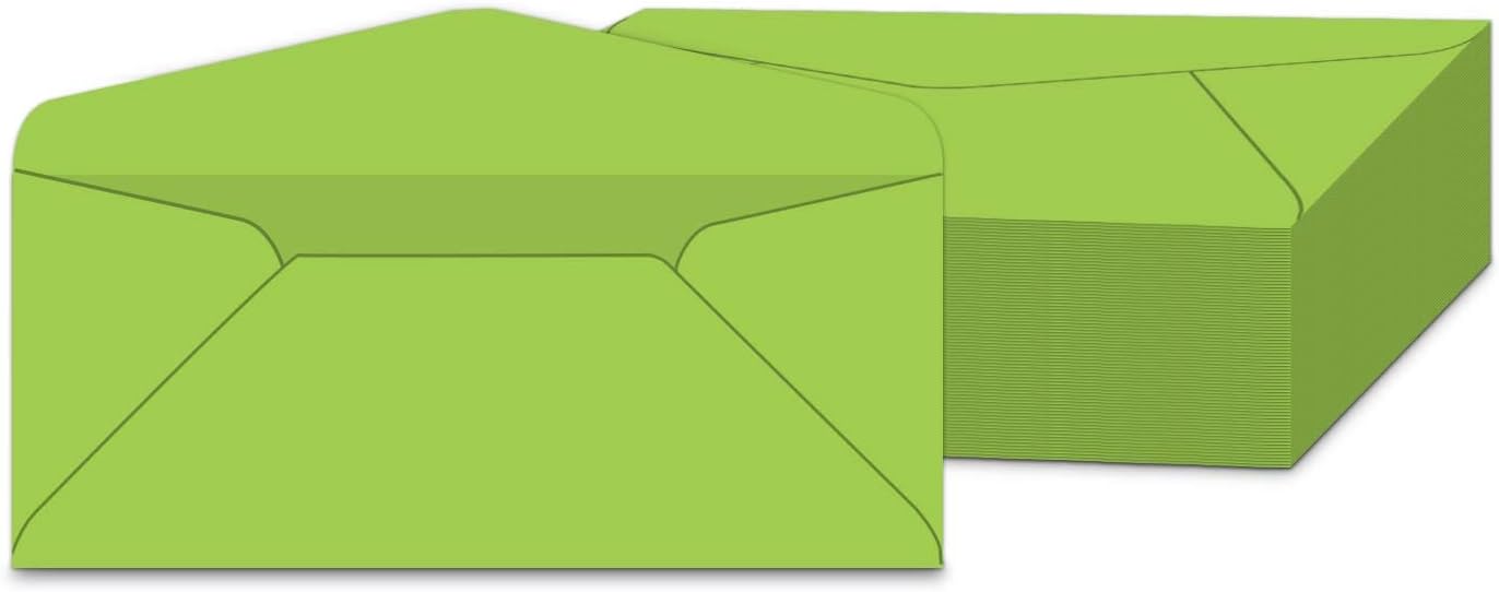 #10 Neon Green Color Envelopes | Colored Standard Business Size Mailers | Value Pack of 500 Per Pack | 4 1/8 x 9 1/2 Inches (Neon Green)