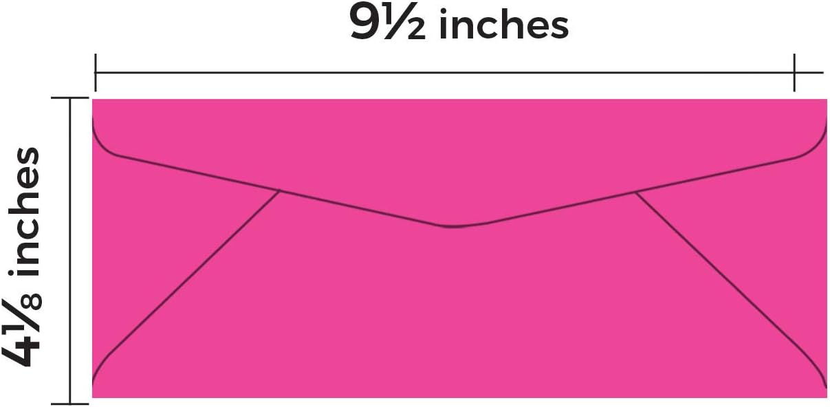 #10 Fuchsia Color Envelopes | Colored Standard Business Size Mailers | Value Pack of 500 Per Pack | 4 1/8 x 9 1/2 Inches (Fuchsia)