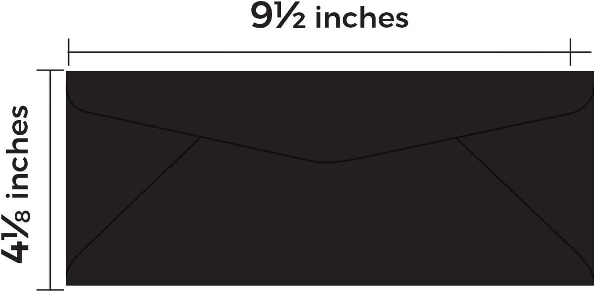 #10 Black Color Envelopes | Colored Standard Business Size Mailers | Value Pack of 500 Per Pack | 4 1/8 x 9 1/2 Inches (Black)