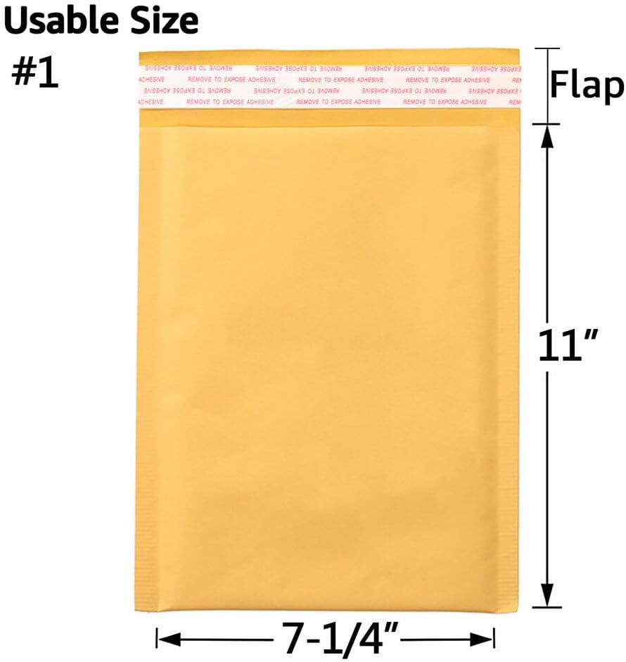 Kraft Bubble Mailers [400 Pack] Mailing Packing Envelopes #1 (7.25" x 11")