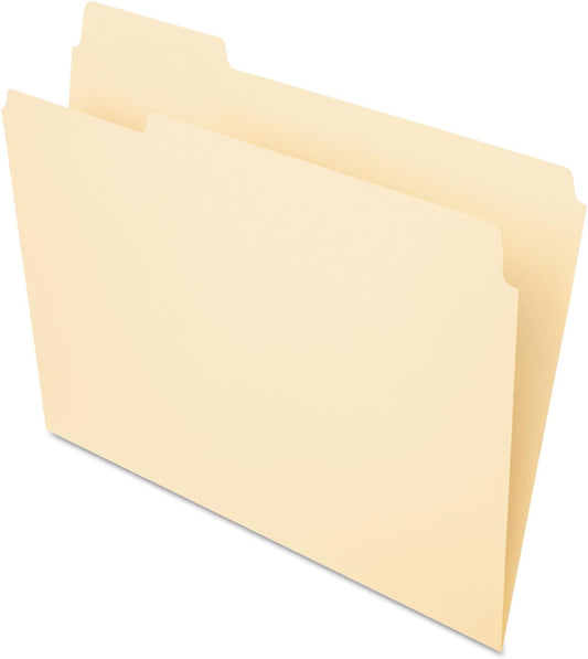 Pendaflex File Folders, Letter Size, Manila, 1/3 Cut, Left Position, 100/BX (752 1/3-1)