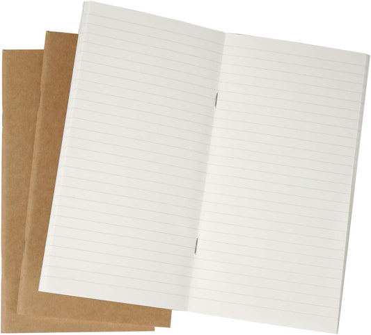 Moterm Travelers' Notebook Refills Insert, Set of 3(Lined/Ruled, Standard Size, 100gsm)