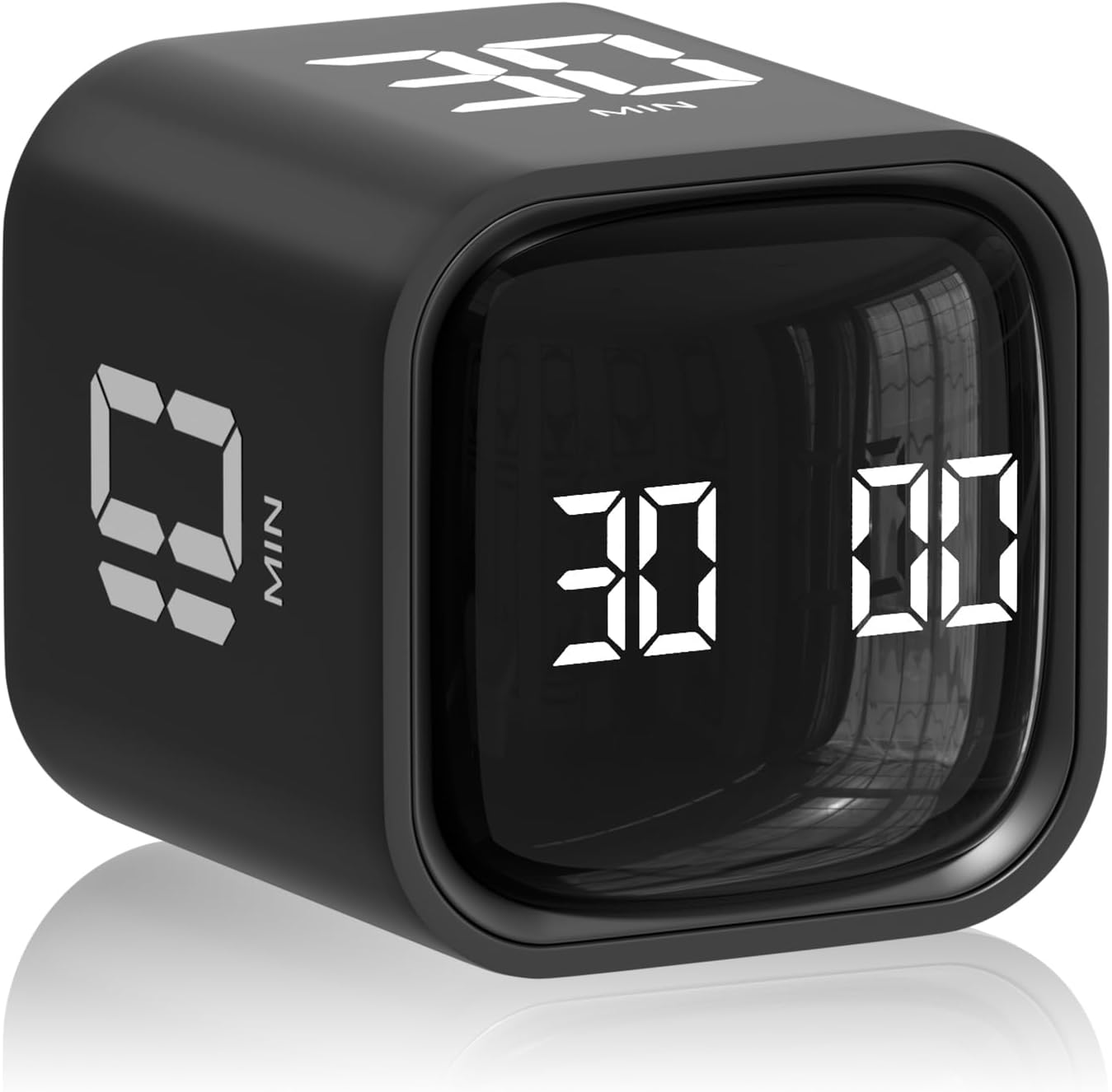 Cube Pomodoro Timer, Desk Productivity Timer 5/10/30/60 Minutes & Custom Countdown, Adjustable & Silent Visual Timer, ADHD Tool Flip Rotating Portable Multi Timers for Study Task Work Kitchen School
