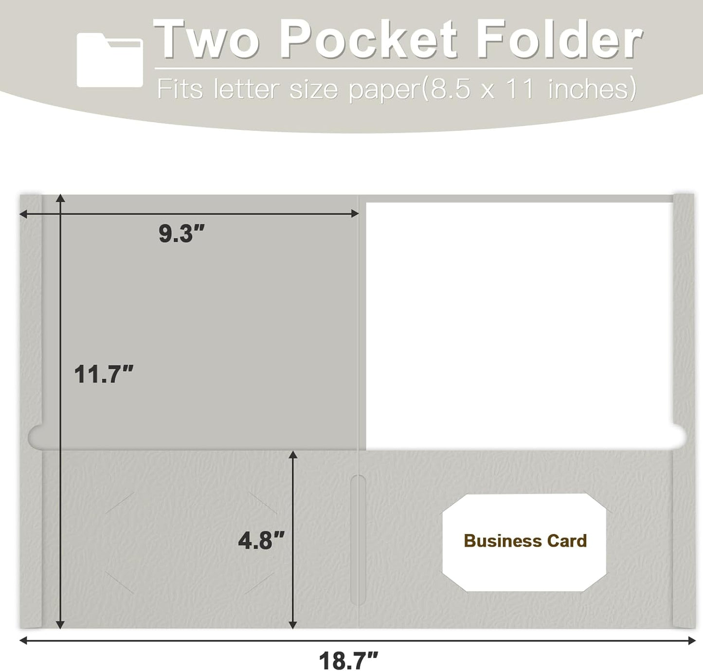 Folders with Pockets, LAYZZ 60 Pack Paper Pocket Folders, 2 Pocket File folders Fits Letter Size Paper, for School Office and Home (Grey)