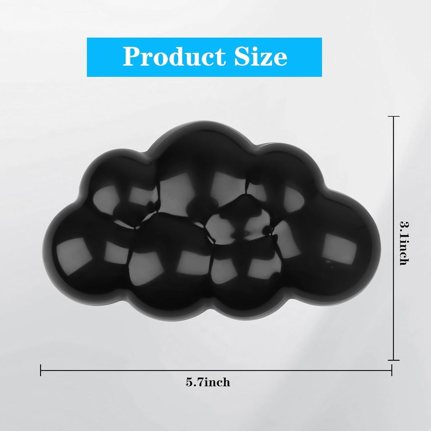 Gel Cloud Mouse Wrist Rest, Cute Wrist Support and Arm Support for Mouse Rest Typing Pain Relief，Suitable for Office/Computer/Laptop/Gaming (Transparent Black)