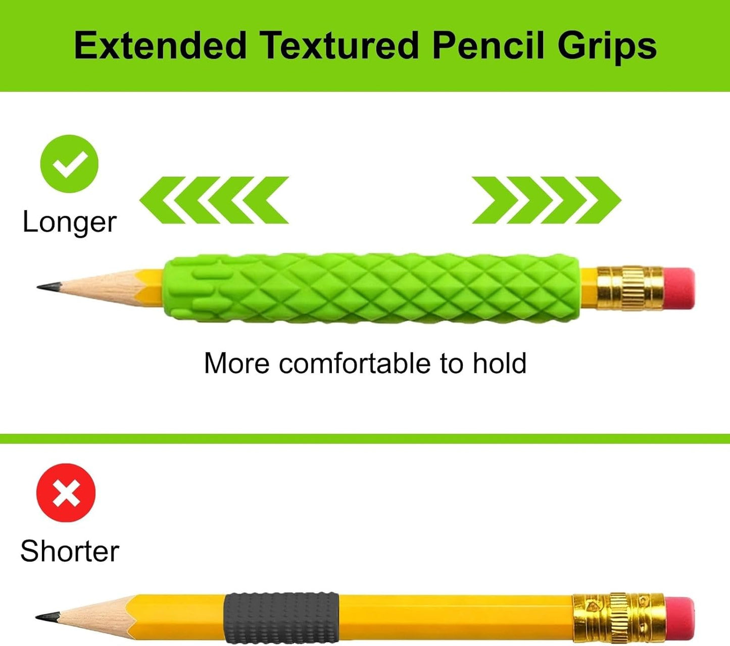 8 Pack Textured Pencil Grips for Kids, Teens, Adults, Silicone Sensory Fidget Sleeves for ADHD, Autism, Anxiety & Stress Relief (Color 2)