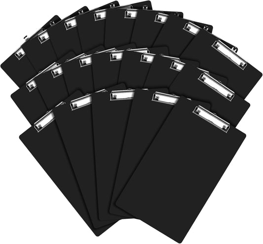 Legal Size Clipboard, 8.5 x 14 Black Plastic Long Clip Board with Low Profile Clip, 9 x 15 in, Suitable for Legal Lawers and Business, Office Supply(Pack of 20)