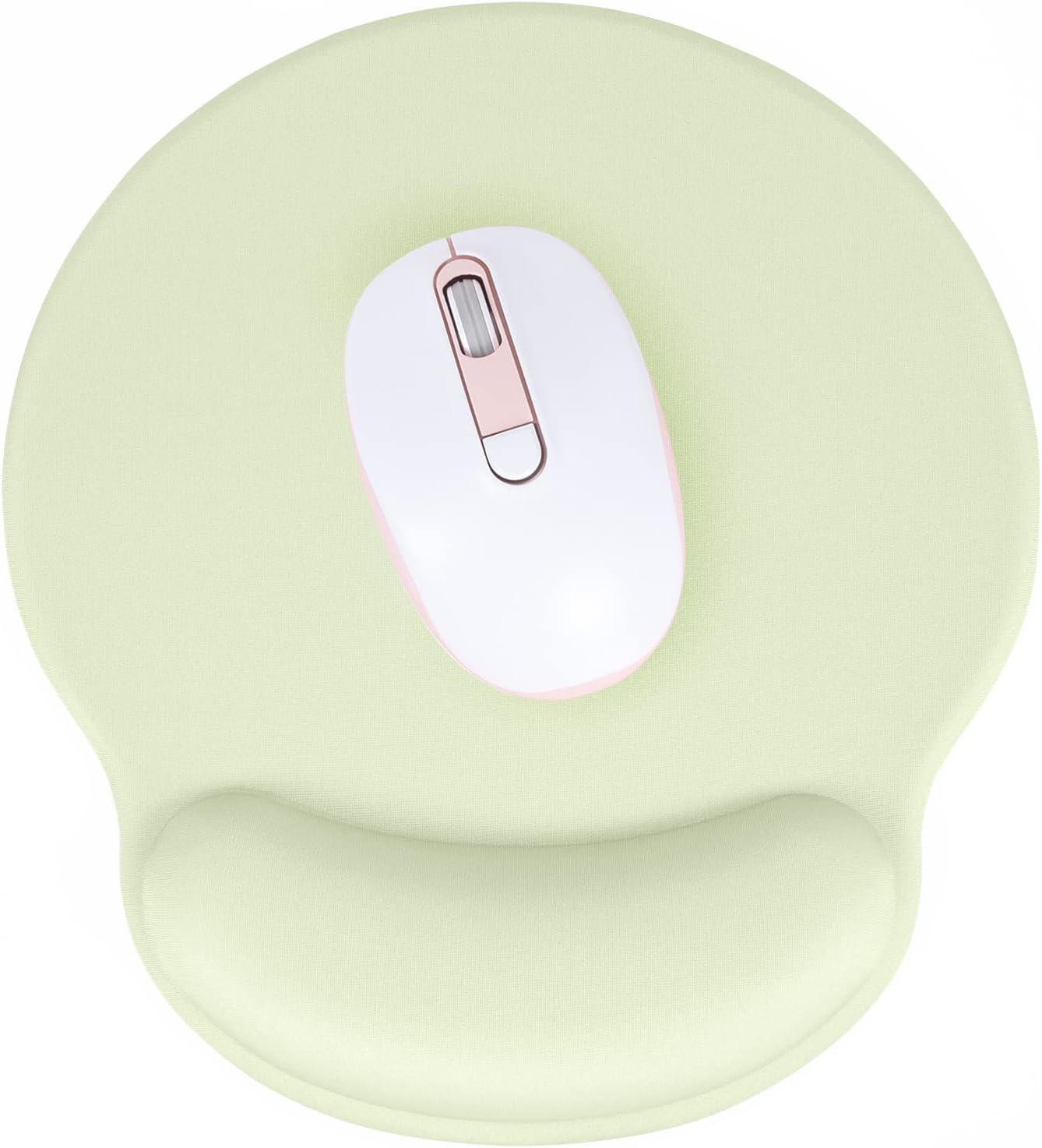 Hsurbtra Ergonomic Mouse Pad with Wrist Rest Support, Gel Mouse Pads with Non-Slip PU Base, Pain Relief Memory Foam Computer Mat, Cute Office Supplies Desk Decro Accessories, Lake Green