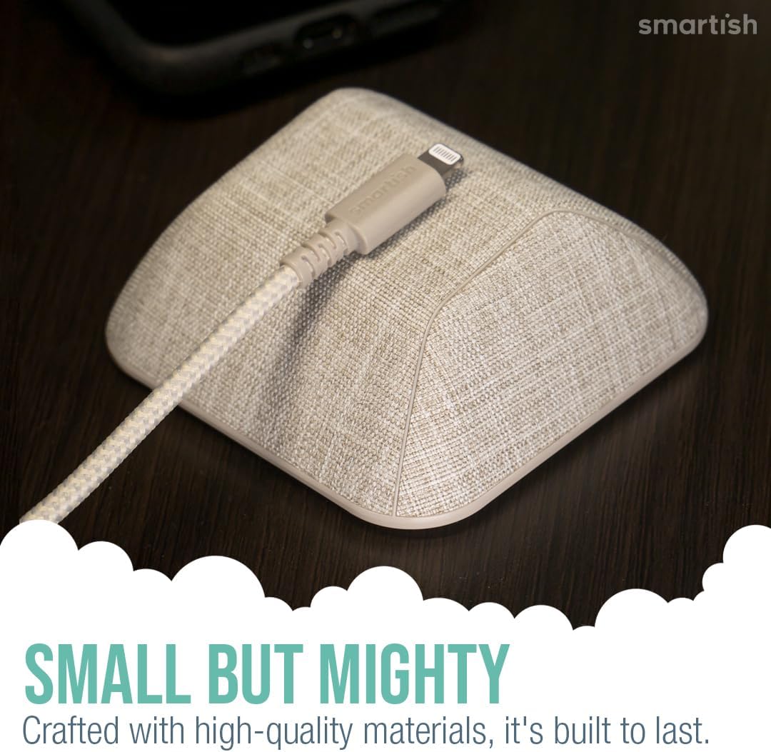 Smartish® Magnetic Cord Holder - Cable Wrangler Organizer Stocking Stuffer with Magnet Clips for Charger Management on Desktop, Nightstand for USB-C + Lightning - Lightly Toasted Beige