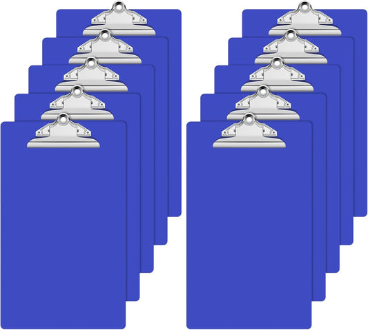 Legal Size Clipboard, Blues Plastic 8.5 x 14 Clip Board for Lawers, Heavy Duty Butterfly Clip, 9 x 15 in, Office & School Supply(Pack of 10)