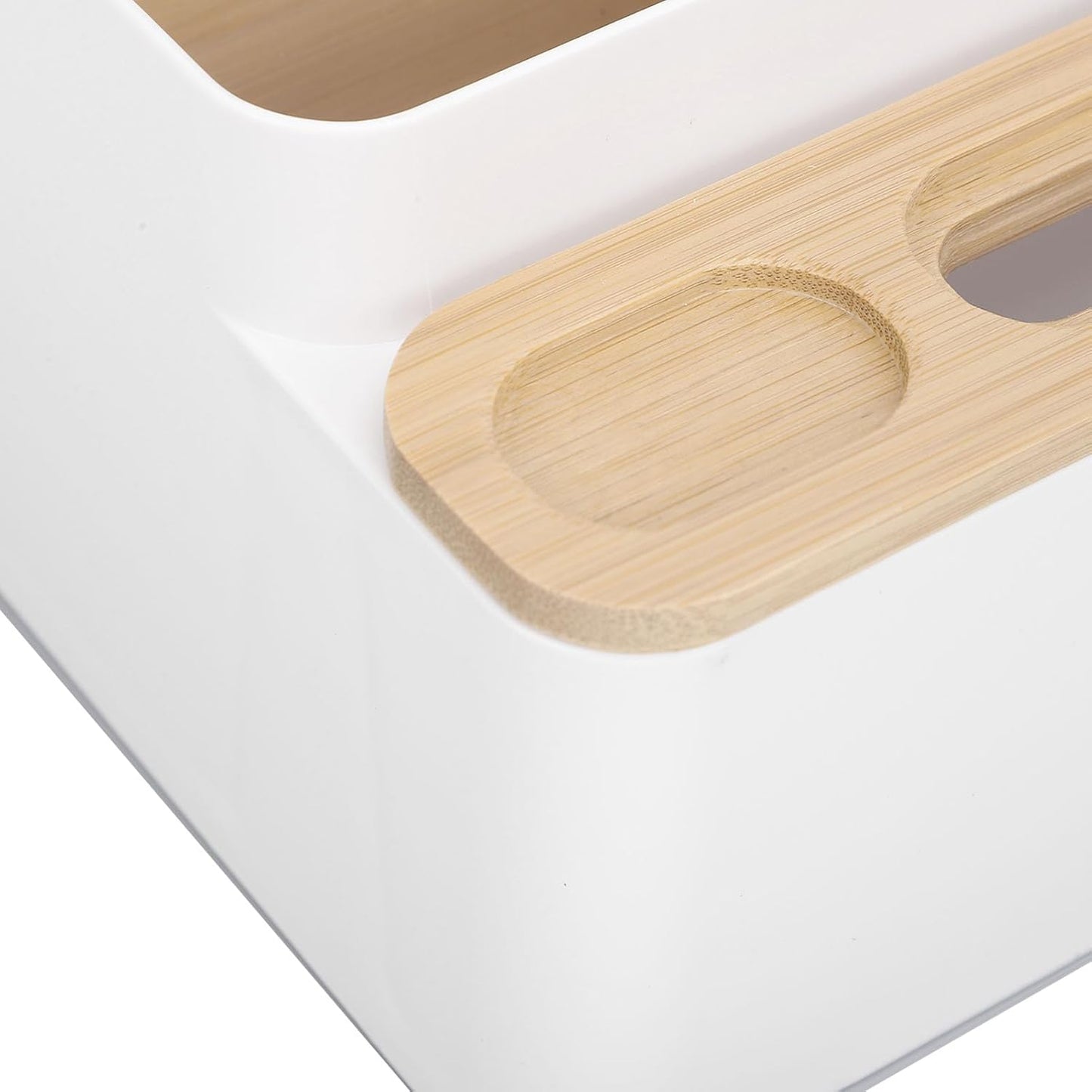 Eujgoov Multi Compartment Desk Organizer Bamboo and PS Storage Caddy for Pens and Electronics for Home Office and Classroom