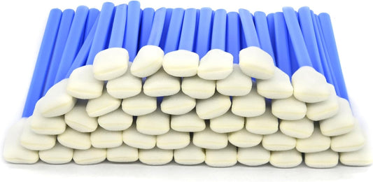 (100pcs) 5.11" Square Rectangle Foam Cleaning Swab Sticks-Blue