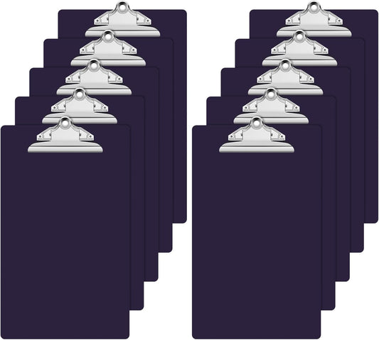 Legal Size Clipboard, Purple Plastic 8.5 x 14 Clip Board for Lawers, Heavy Duty Butterfly Clip, 9 x 15 in, Office & School Supply(Pack of 10)