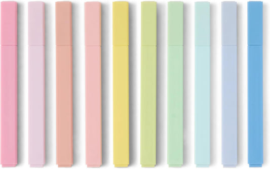 Amazon Basics Pastel Bible Highlighters Set, No Bleed, Chisel Tip, Assorted Colors, 10 Count