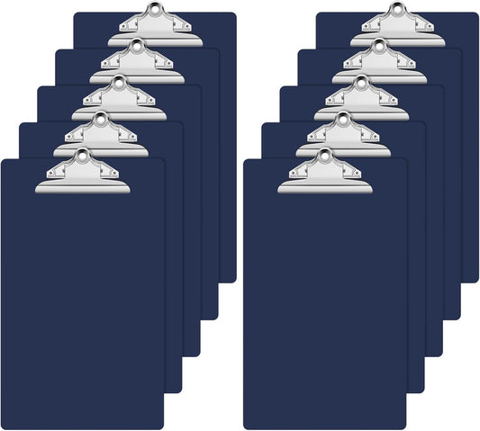 Legal Size Clipboard, Blue Plastic 8.5 x 14 Clip Board for Lawers, Heavy Duty Butterfly Clip, 9 x 15 in, Office & School Supply(Pack of 10)